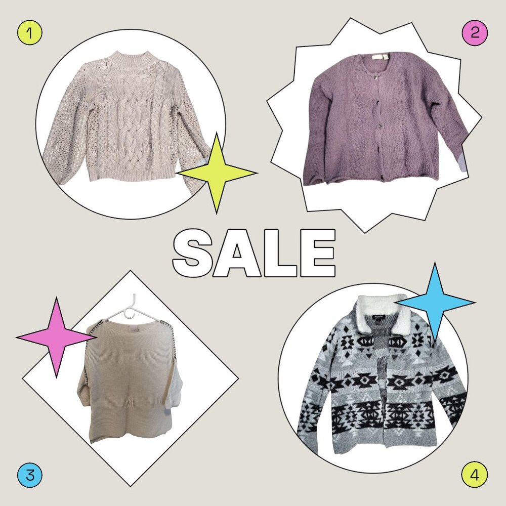 knit sweater bundle: marled, j jill, whisper, madison